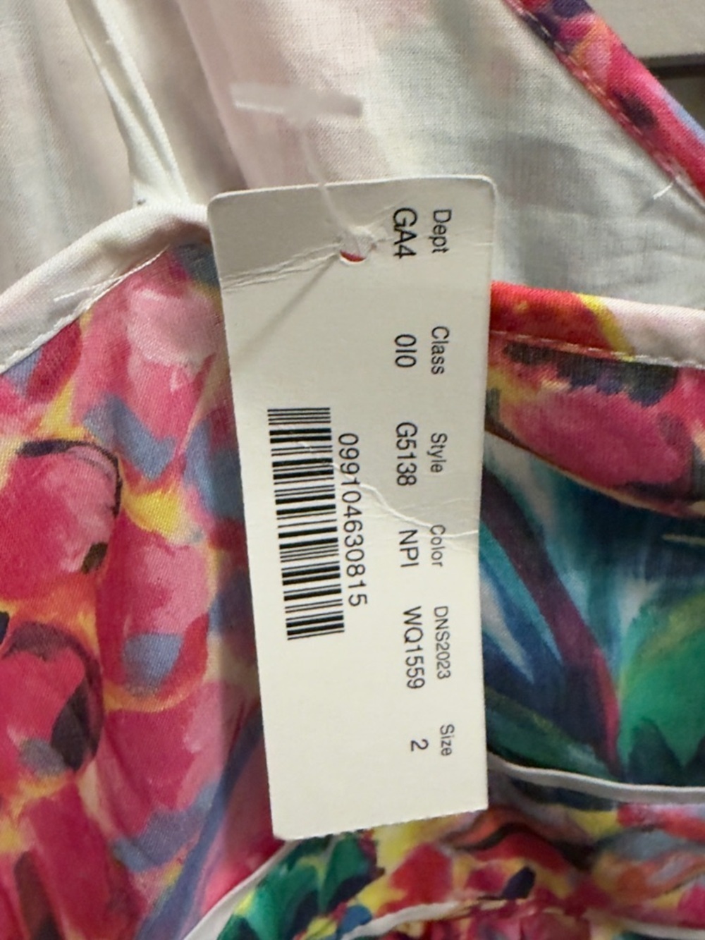 NWT J.Crew Tropical Floral Midi Dress Size 2 Tie Strap Cami Pink Green Cotton - Picture 4 of 6